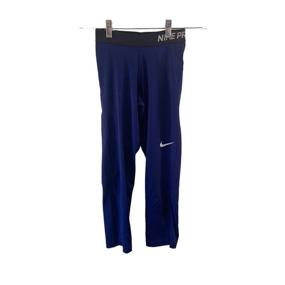 NIKE PRO Women’s Dri-Fit Cool Capri Blue Leggings / Size: XS - Picture 1 of 12
